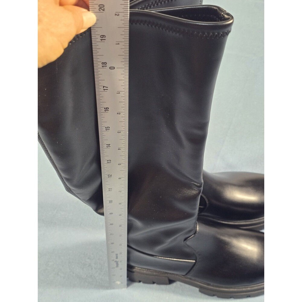 NEW Women's Black So & Yong Tall Stretch Boots With Lug Sole 8.5 - Picture 2 of 16